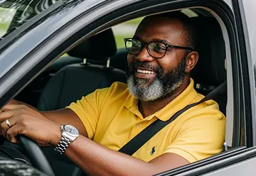 Motorista 99 sorrindo